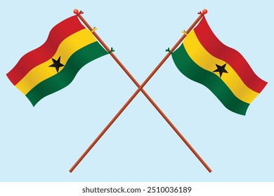 Ilustración del icono de la bandera de Ghana. Para educación sobre el país de Ghana y símbolos para el día de la independencia de Ghana.