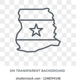 Ghana flag icon. Trendy flat vector Ghana flag icon on transparent background from Country Flags collection. High quality filled Ghana flag symbol use for web and mobile