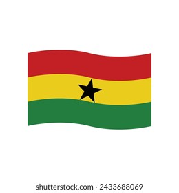 ghana flag icon vector template illustration logo design
