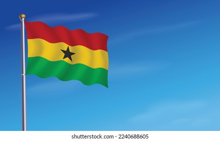 Ghana Flag for Independence Day Background  Vector Illustration