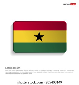 Ghana flag isolated on white background - vector illustration