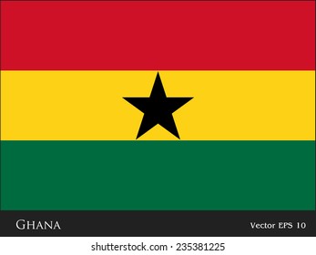 Ghana flag isolated vector in official colors and Proportion Correctly
