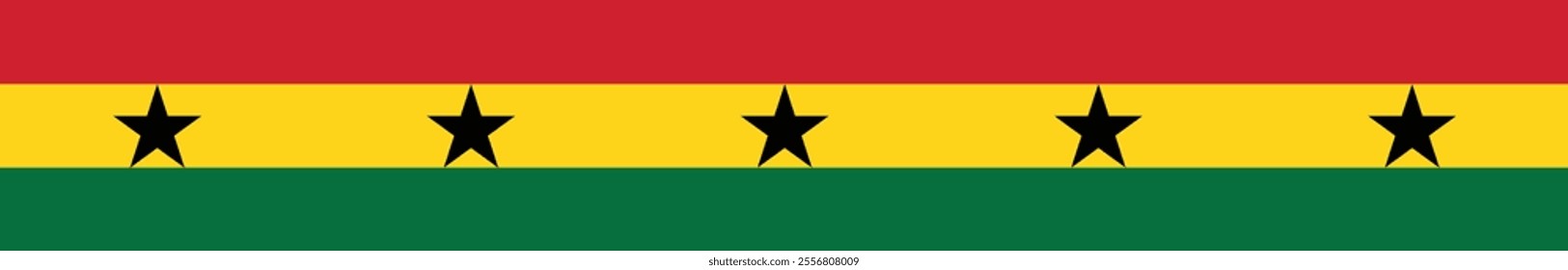 Ghana flag long banner digital vector illustration