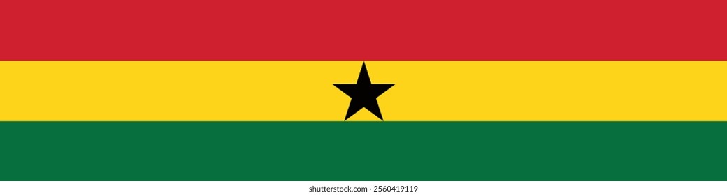 Ghana flag long banner digital vector illustration