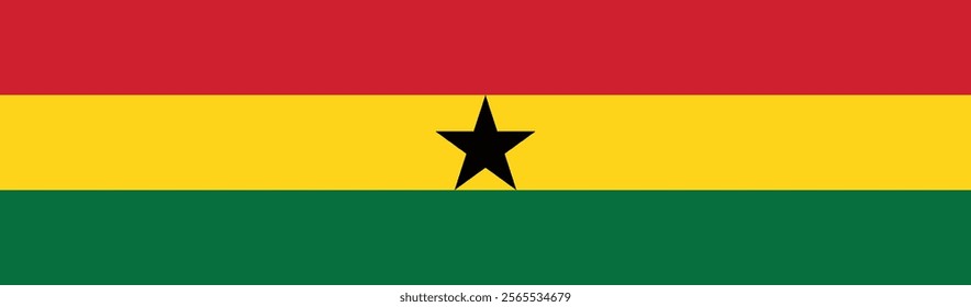 Ghana flag long banner digital vector illustration