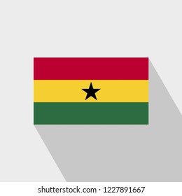 Ghana flag Long Shadow design vector