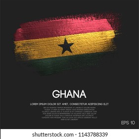 Ghana Flag Made of Glitter Sparkle Brush Paint Vector