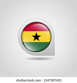 Ghana Flag Map Pin