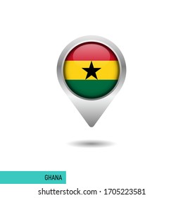 Ghana flag map pin vector design template