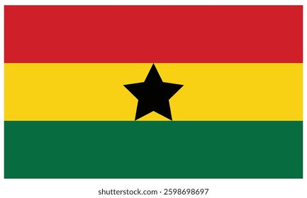 Ghana flag, Ghana national flag. Vector.