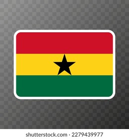 Bandera de Ghana, colores oficiales y proporción. Ilustración vectorial.