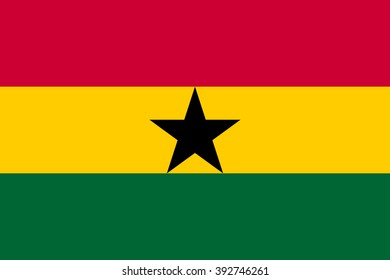 Ghana flag , official colors and proportion , accurate vector illustration