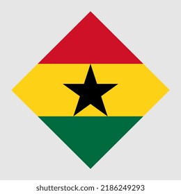 Ghana flag, official colors. Vector illustration.