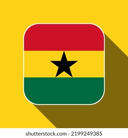 Ghana Flagge, offizielle Farben. Vektorgrafik.