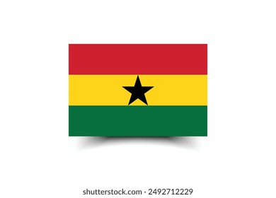 Ghana-Flagge. Flagge von Ghana. Die offizielle Quote. Flag-Symbol. Standardfarbe. Standardgröße. Eine rechteckige Flagge. Computerdarstellung. Digitale Darstellung. Vektorillustration.