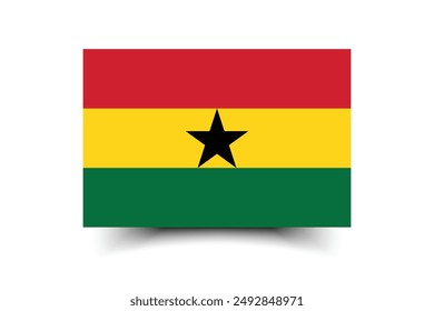 Ghana-Flagge. Flagge von Ghana. Die offizielle Quote. Flag-Symbol. Standardfarbe. Standardgröße. Eine rechteckige Flagge. Computerdarstellung. Digitale Darstellung. Vektorillustration.