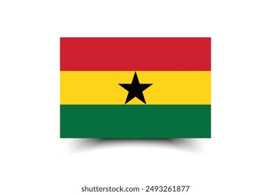 Ghana-Flagge. Flagge von Ghana. Die offizielle Quote. Flag-Symbol. Standardfarbe. Standardgröße. Eine rechteckige Flagge. Computerdarstellung. Digitale Darstellung. Vektorillustration.