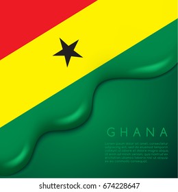 Ghana Flag on Creamy Liquid Dripping : Vector illustration
