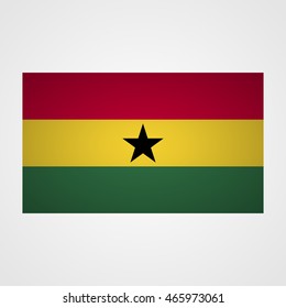 Ghana flag on a gray background. Vector illustration