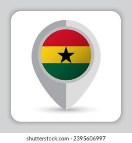 Ghana Flag Pin Map Icon