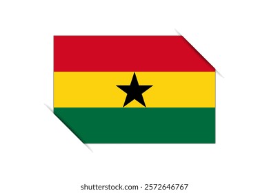 Ghana flag - rectangle colorful flag representing a country cultural identity and heritage. The essence of national pride and unity. Attached by the corners in a paper album