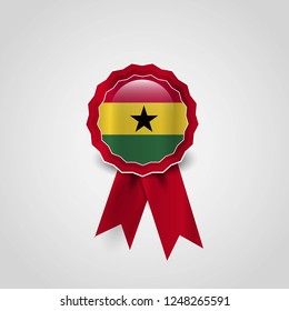 Ghana Flag Ribbon Banner Badge