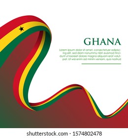 Ghana flag in ribbon shape. template for independence day poster design. vector illustration EPS 10