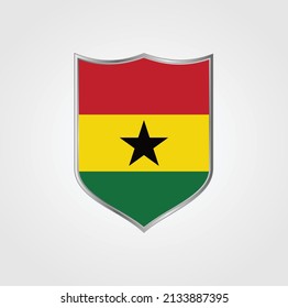 Ghana Flag with Shield Frame