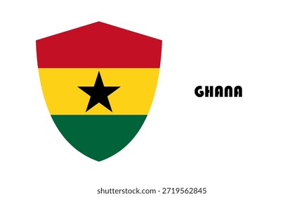 Ghana flag in shield shape (badge)