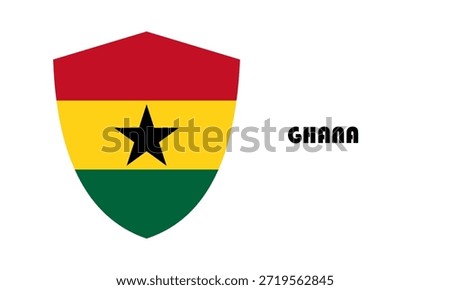 Ghana flag in shield shape (badge)