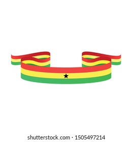 Ghana  flag. Simple ribbon  vector Ghana 
 flag