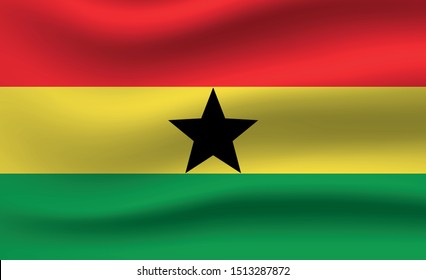 Ghana flag. Simple vector. National flag of Ghana 