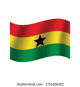 Bandera de Ghana. Vector simple. Bandera nacional de Ghana 