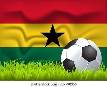 Ghana flag and soccer ball