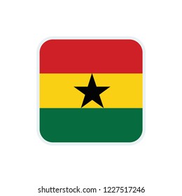 Ghana flag. Ghana square flag.