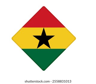 Ghana flag square shaped. vector