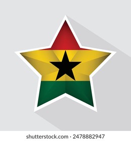 Ghana Flag Star Shape Icon