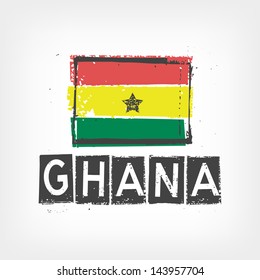 Ghana flag stylized