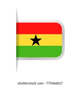 Ghana Flag Vector Bookmark Icon - Illustration