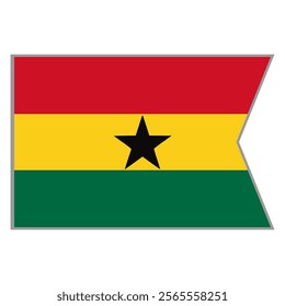 Ghana flag vector design and illustration , National flag country with original color, Pennon flag