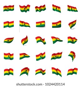 Ghana flag, vector illustration