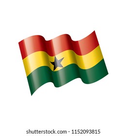 Ghana flag, vector illustration on a white background
