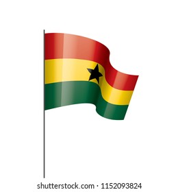 Ghana flag, vector illustration on a white background