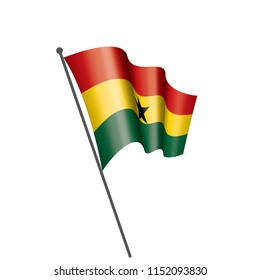 Ghana flag, vector illustration on a white background