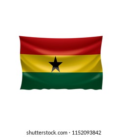 Ghana flag, vector illustration on a white background