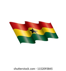 Ghana flag, vector illustration on a white background