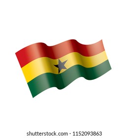 Ghana flag, vector illustration on a white background