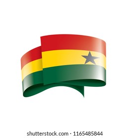 Ghana flag, vector illustration on a white background