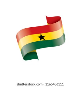 Ghana flag, vector illustration on a white background