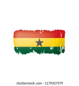 Ghana flag, vector illustration on a white background